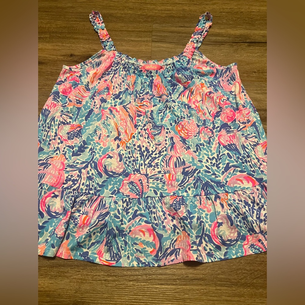 Lilly Pulitzer Flounce Hem Loro Tank Top Size Small - Picture 5 of 8